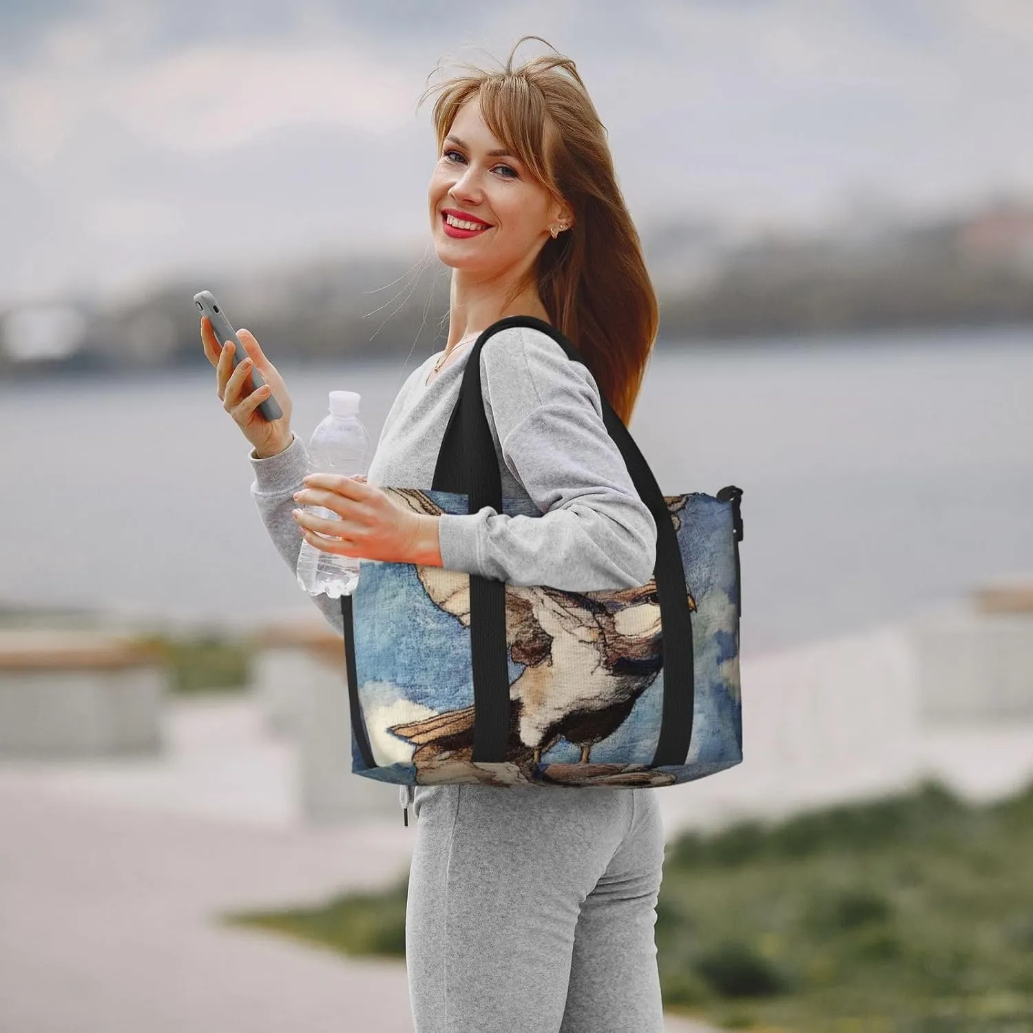 A bird art print Travel Duffel Bag, Sports Tote Gym Bag, Swim Pool Bag Large Shoulder Tote Bag for Beach Weekender
