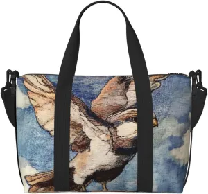 A bird art print Travel Duffel Bag, Sports Tote Gym Bag, Swim Pool Bag Large Shoulder Tote Bag for Beach Weekender