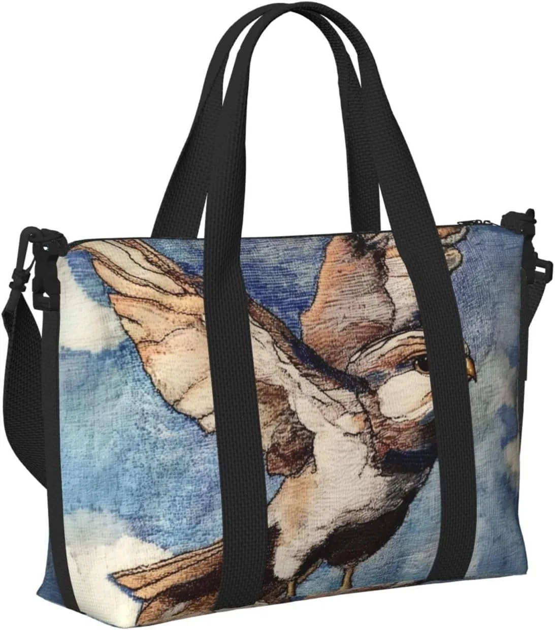 A bird art print Travel Duffel Bag, Sports Tote Gym Bag, Swim Pool Bag Large Shoulder Tote Bag for Beach Weekender