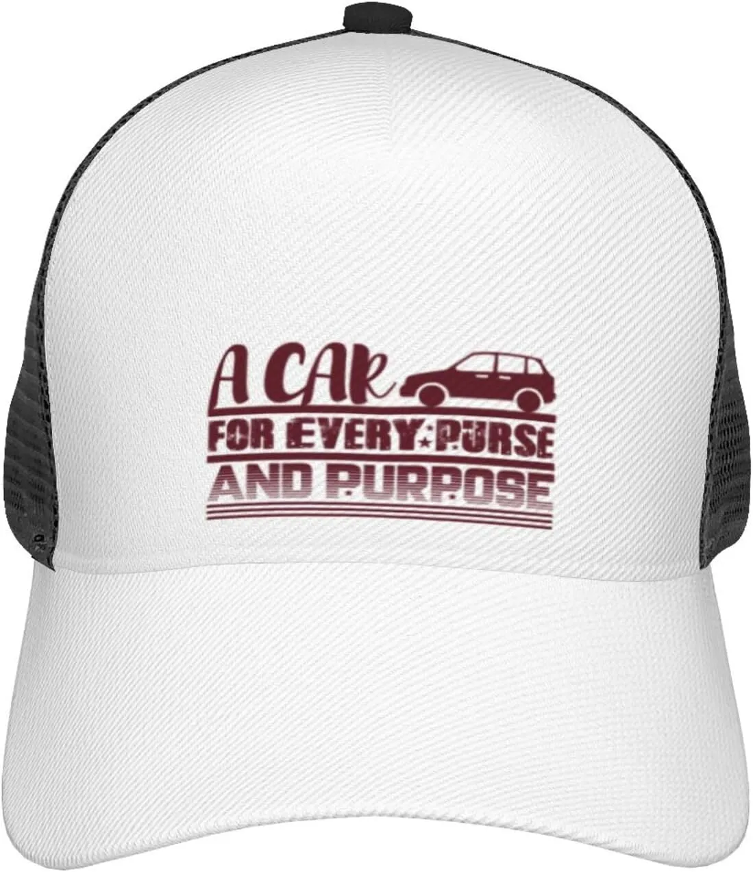 A Car for Every Purse and Purpose Car Lover Adjustable Mesh Trucker Baseball Cap Breathable Mesh for Casual Wear Golf Dad Hat for Men, Women Sun Hat Trucker Hat Black
