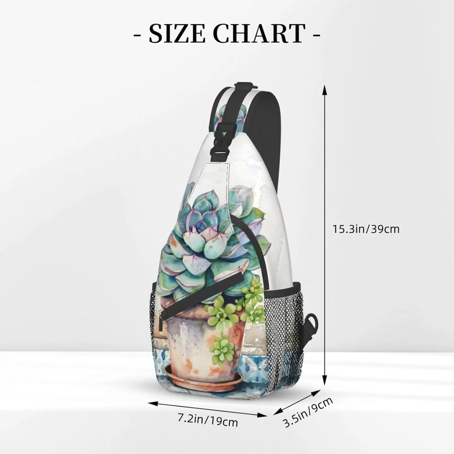 A Pot Of Succulents Sling Backpack Chest Bag Crossbody Shoulder Bag Gym Cycling Travel Hiking Daypack For Men Women