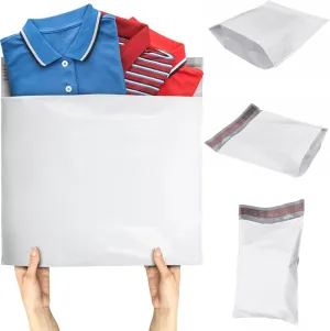 ABC White Gusseted Poly Mailers, 24 x 21 x 6 Inch. Pack of 25 Expansion Poly Mailers Bags for Shipping Clothing