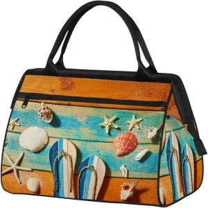 Abstract Modern Shell Colorful Travel Duffel Bag Gym Tote Bag for Women Men Waterproof Weekend Overnight Bag Carry On Tote Luggage with Pocket Personal Item Bags Sports Bag fit Travel Sports Gym Yoga