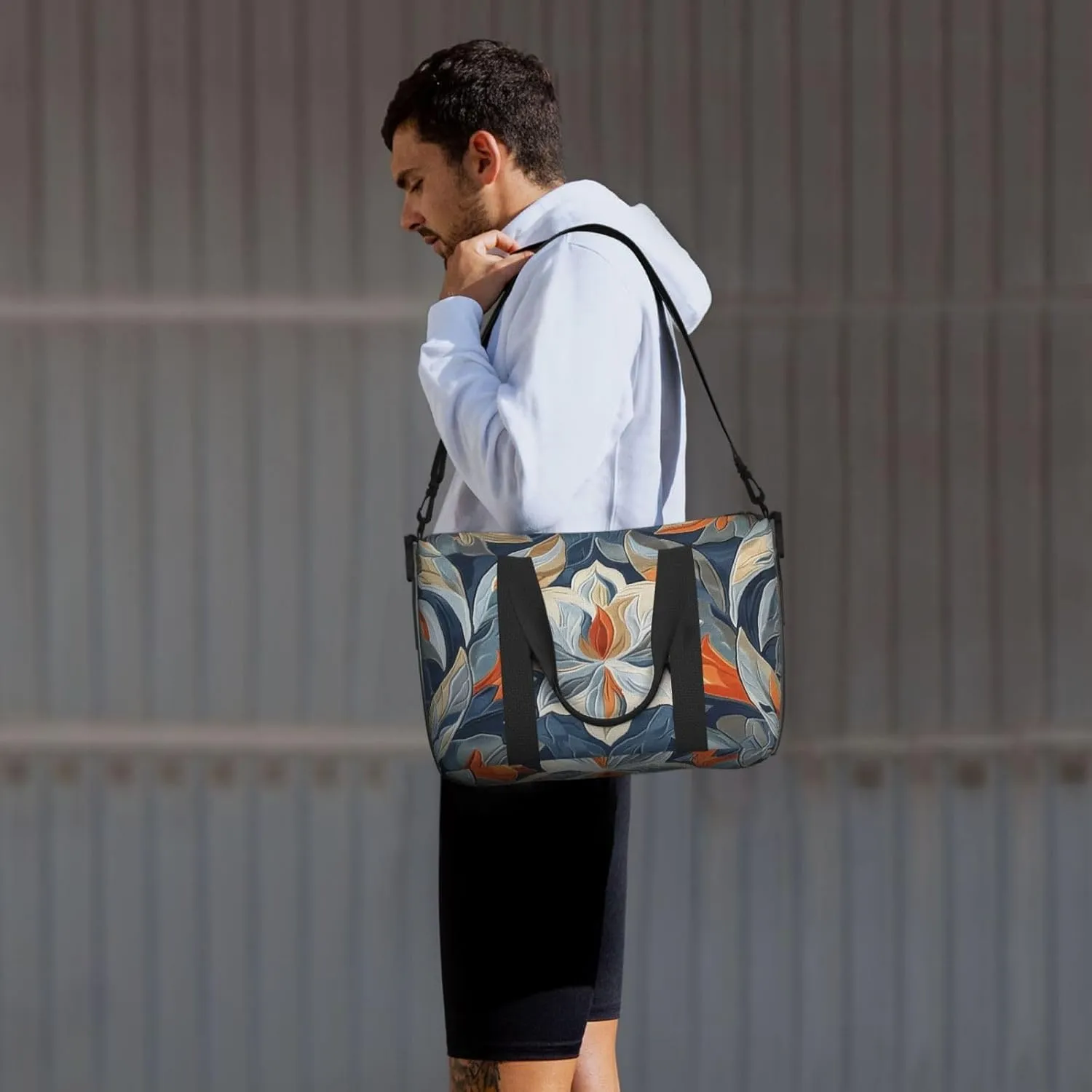 abstract shapes print Travel Duffel Bag, Sports Tote Gym Bag, Swim Pool Bag Large Shoulder Tote Bag for Beach Weekender, 202-406-121