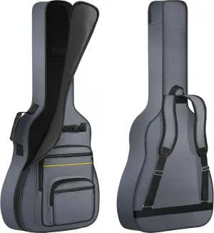 Acoustic Guitar Bag Thick Padding Water ResistentDual Adjustable Shoulder with Back Hanger Loop，with Anti-theft Pocket.
