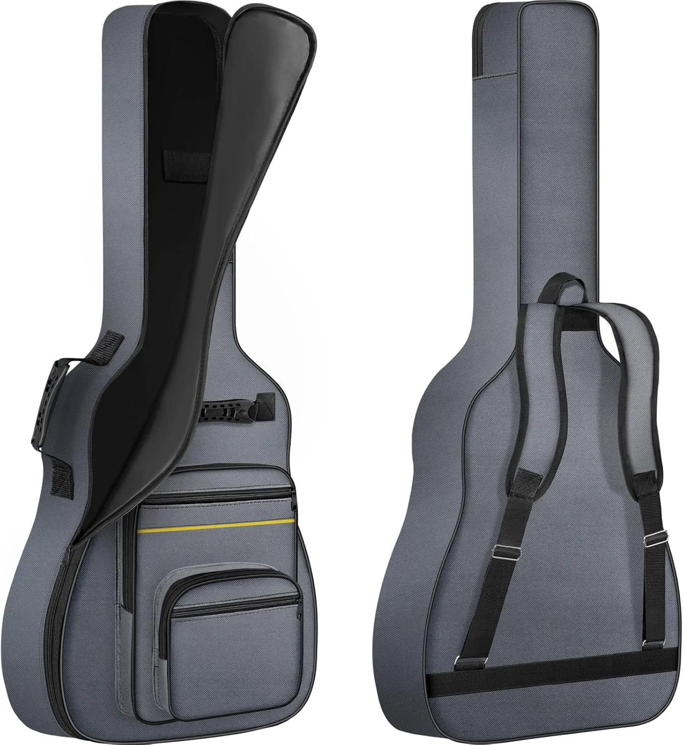 Acoustic Guitar Bag Thick Padding Water ResistentDual Adjustable Shoulder with Back Hanger Loop，with Anti-theft Pocket.
