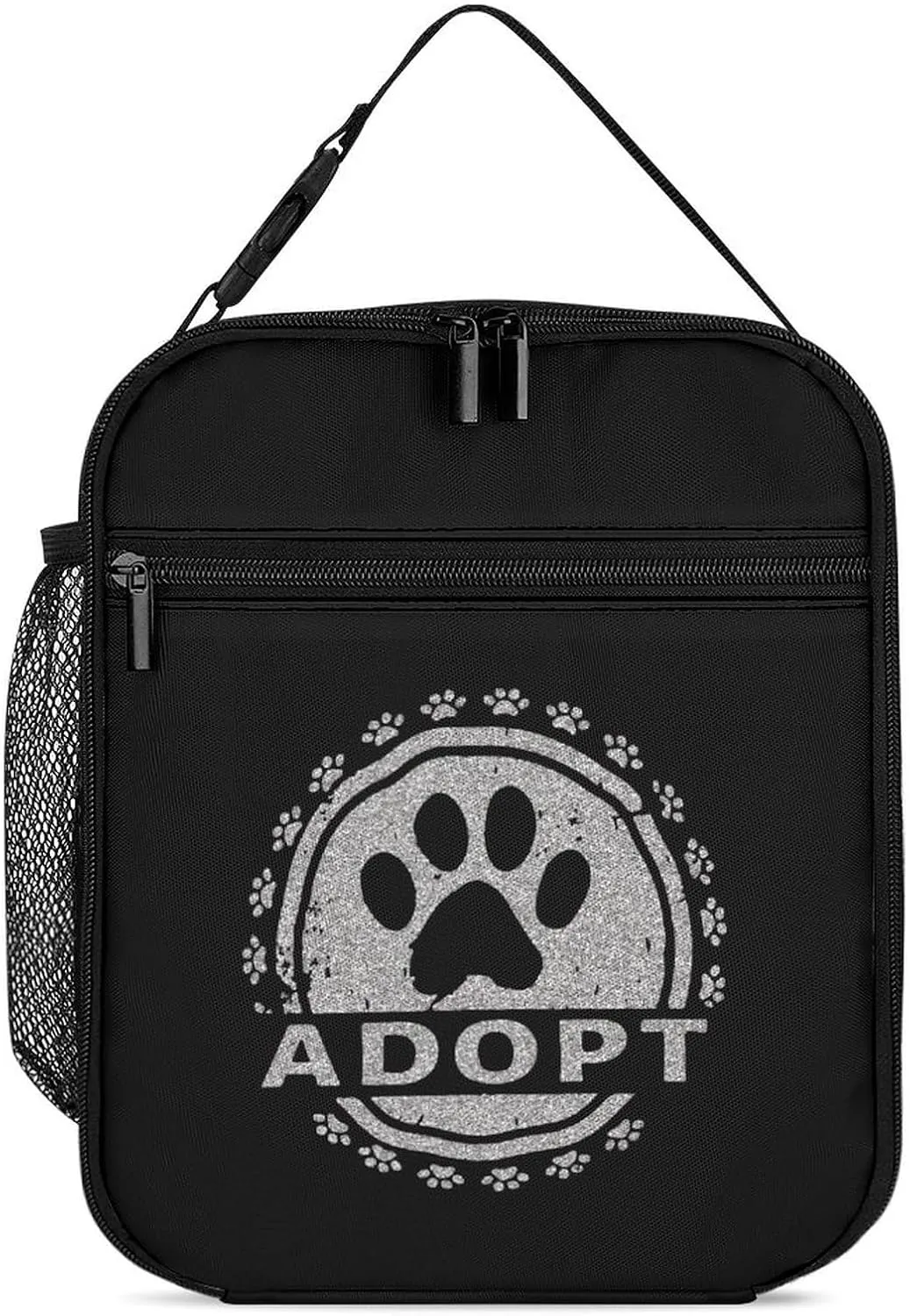 Adopt A Dog Paw Insulated Lunch Bag Cooler Bag Portable Leakproof Lunch Box Adjustable Handbag Meal Tote with Handle