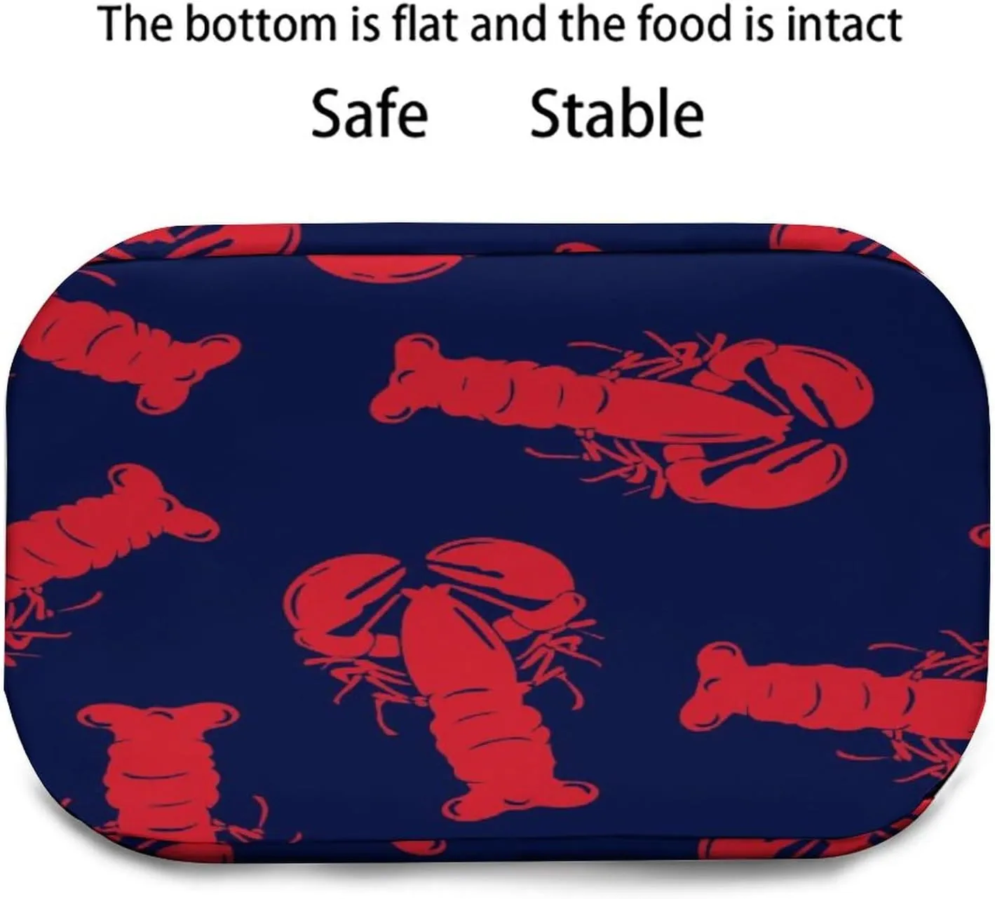 Adults Reusable Insulated Navy Red Lobster Lunch Bag with Shoulder Adjustable Strap Thermal Cooler Lunch Tote Lunch Box Handbag for Work Outdoor Travel Picnic