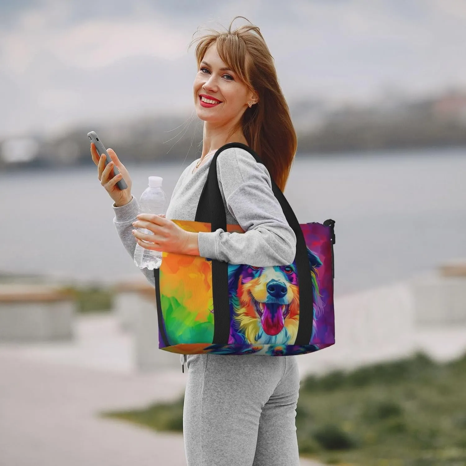 Afghan Hound dog cute print Travel Duffel Bag, Sports Tote Gym Bag, Swim Pool Bag Large Shoulder Tote Bag for Beach Weekender