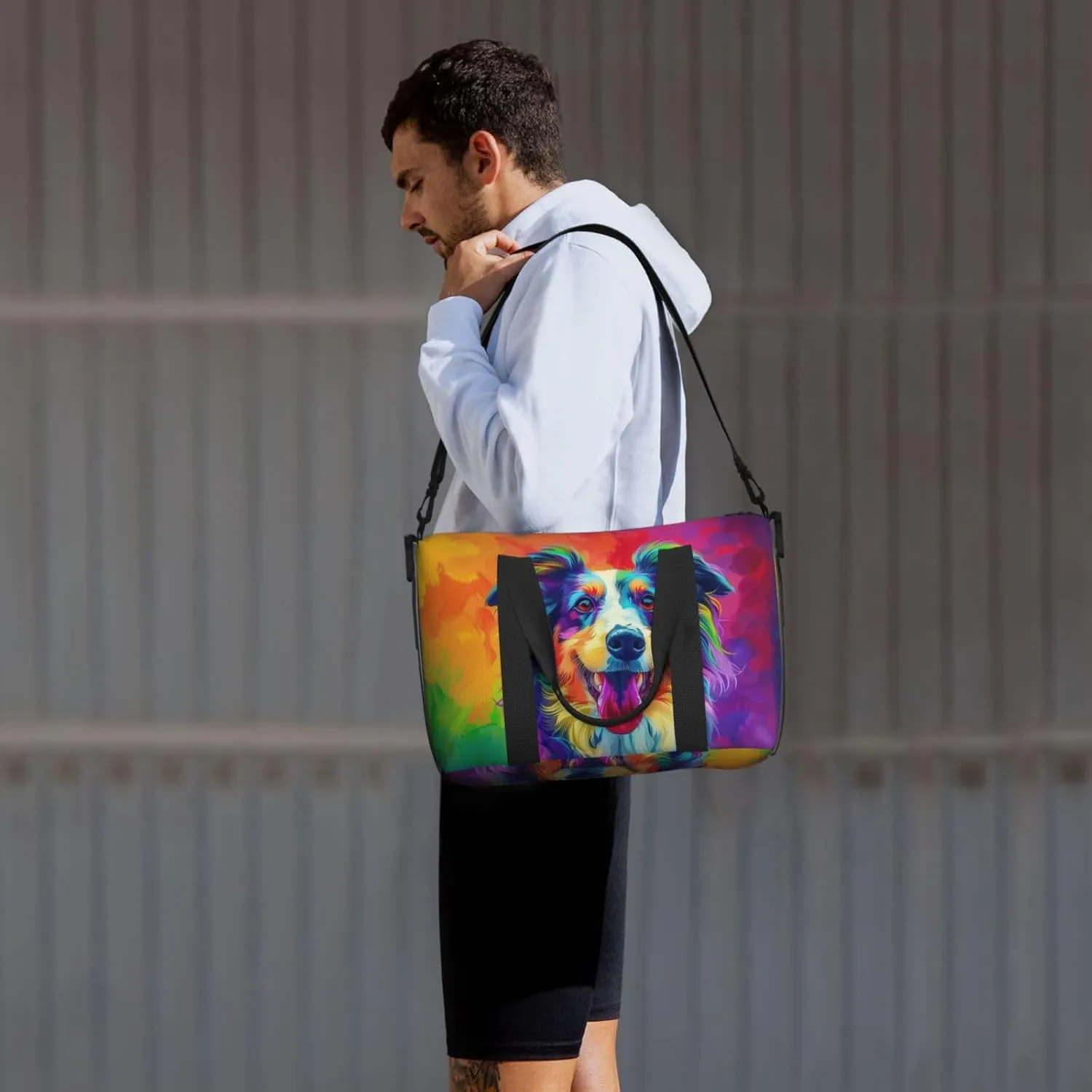 Afghan Hound dog cute print Travel Duffel Bag, Sports Tote Gym Bag, Swim Pool Bag Large Shoulder Tote Bag for Beach Weekender