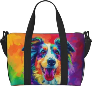 Afghan Hound dog cute print Travel Duffel Bag, Sports Tote Gym Bag, Swim Pool Bag Large Shoulder Tote Bag for Beach Weekender