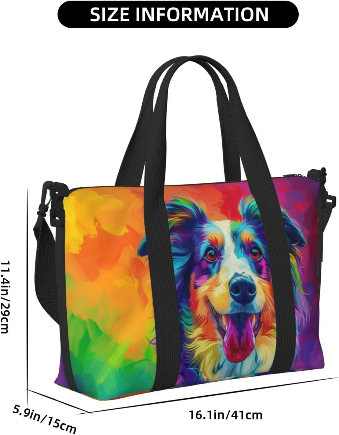 Afghan Hound dog cute print Travel Duffel Bag, Sports Tote Gym Bag, Swim Pool Bag Large Shoulder Tote Bag for Beach Weekender
