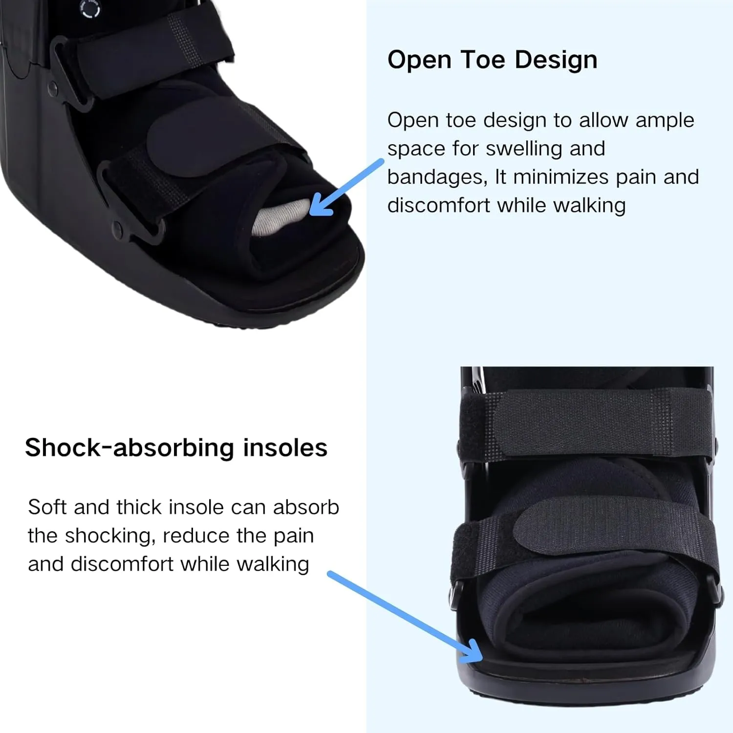 Air Walker Boot Medical Short Fracture Boot for Sprained Ankle and Achilles Tendonitis Inflatable Orthopedic Walking Boot for Broken Foot Fracture Recovery