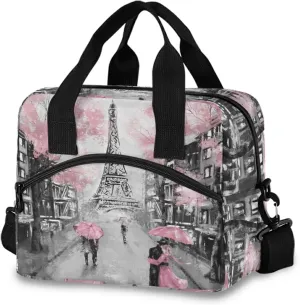 ALAZA Art Paris Eiffel Tower Insulated Lunch Box Reusable Cooler Bags with Shoulder Strap for Women Men Adults, 19-Can (12.5L)