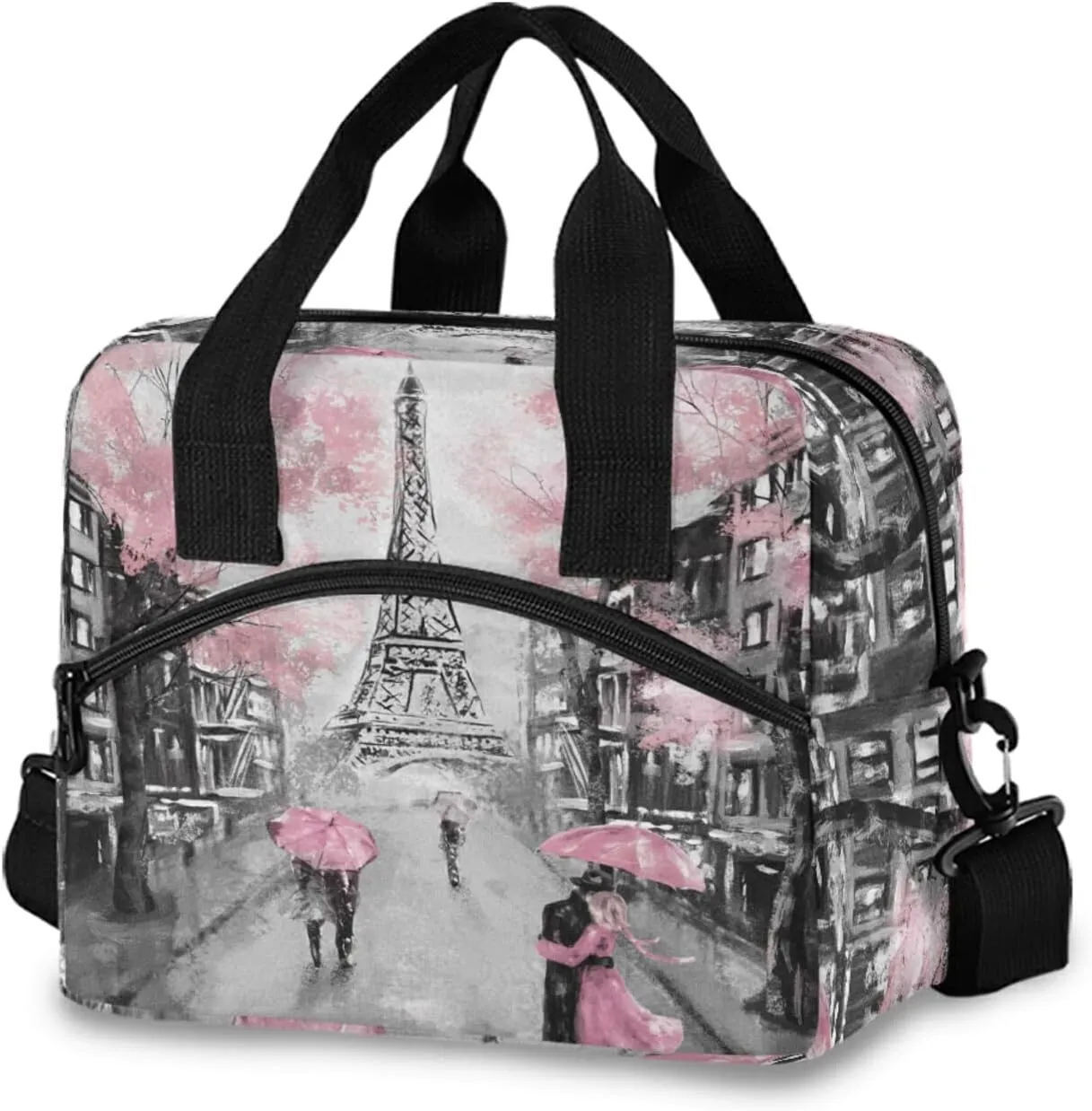 ALAZA Art Paris Eiffel Tower Insulated Lunch Box Reusable Cooler Bags with Shoulder Strap for Women Men Adults, 19-Can (12.5L)