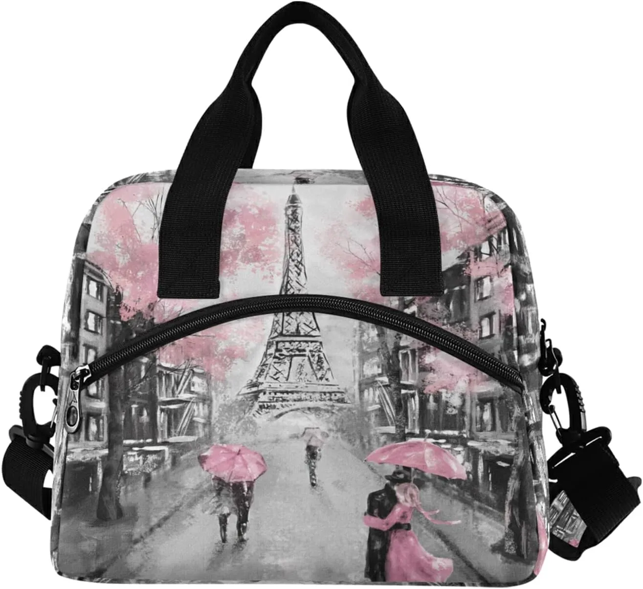ALAZA Art Paris Eiffel Tower Insulated Lunch Box Reusable Cooler Bags with Shoulder Strap for Women Men Adults, 19-Can (12.5L)