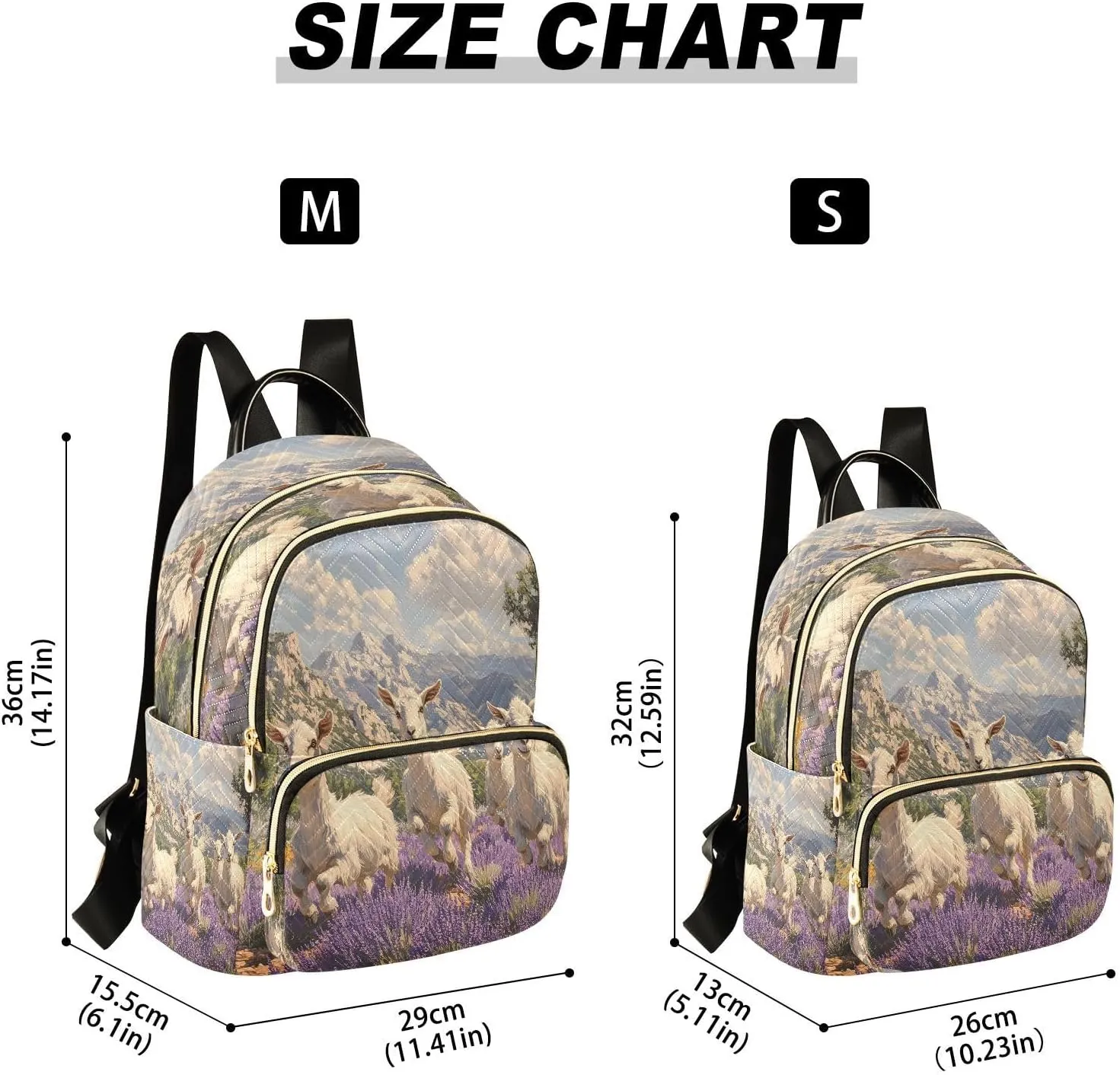 ALAZA Mini Backpack for Women Goats Field Travel Backpack Purse for Ladies Handbag Shoulder Bag Casual Daypack, M