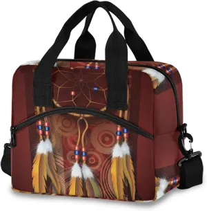 ALAZA Native American Lunch Bags for Women Leakproof Crossbody Lunch Bag lunch Box Lunch Cooler Bag for Women,Nurse,Teachers(7cr0b)