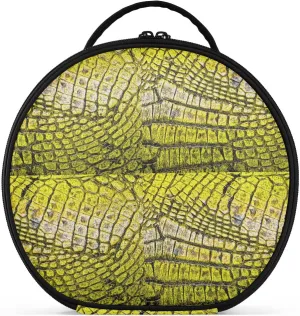 ALAZA Yellow Alligator Patterned Portable Cosmetic Bag Large Capacity Makeup Bags