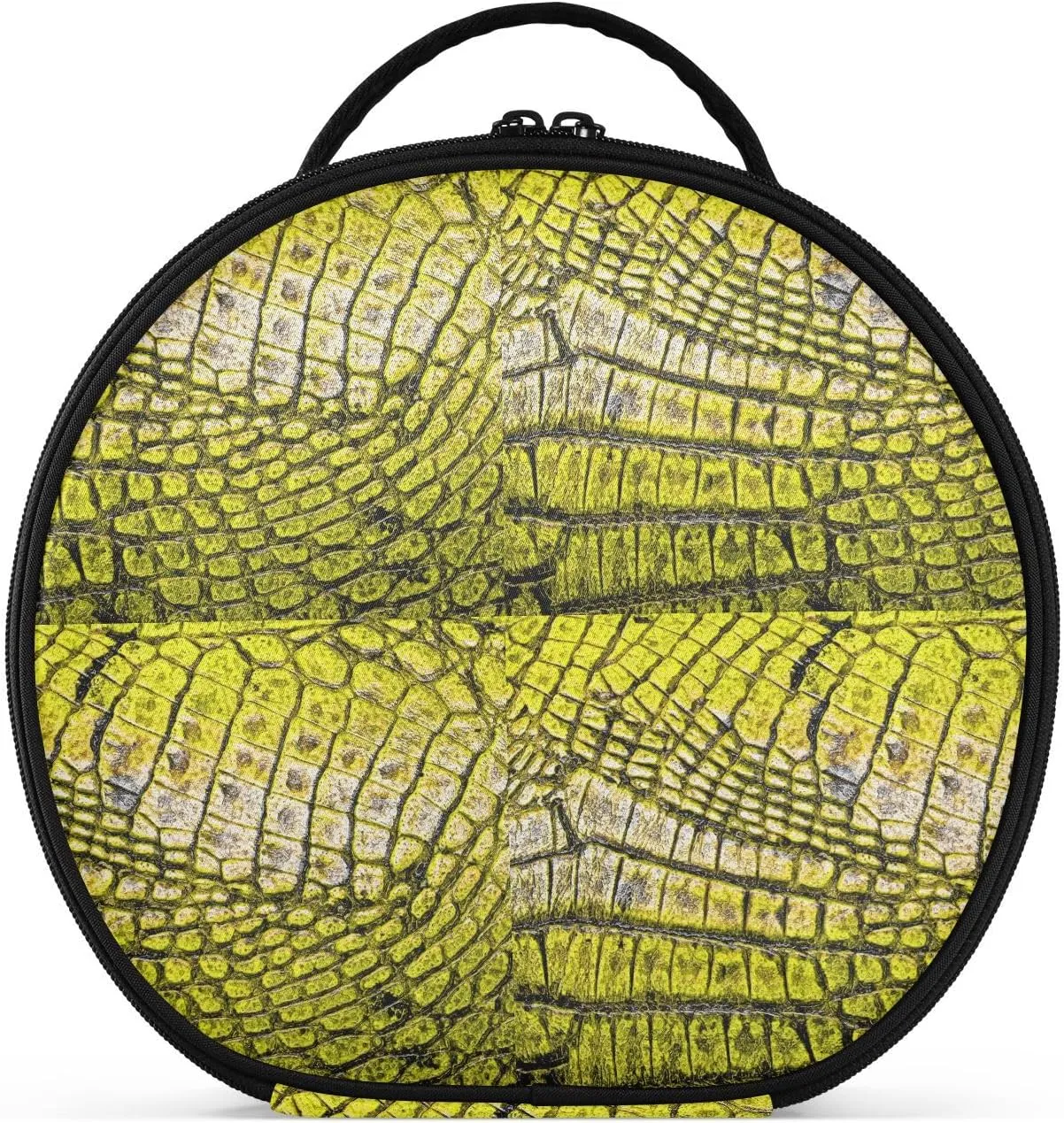 ALAZA Yellow Alligator Patterned Portable Cosmetic Bag Large Capacity Makeup Bags