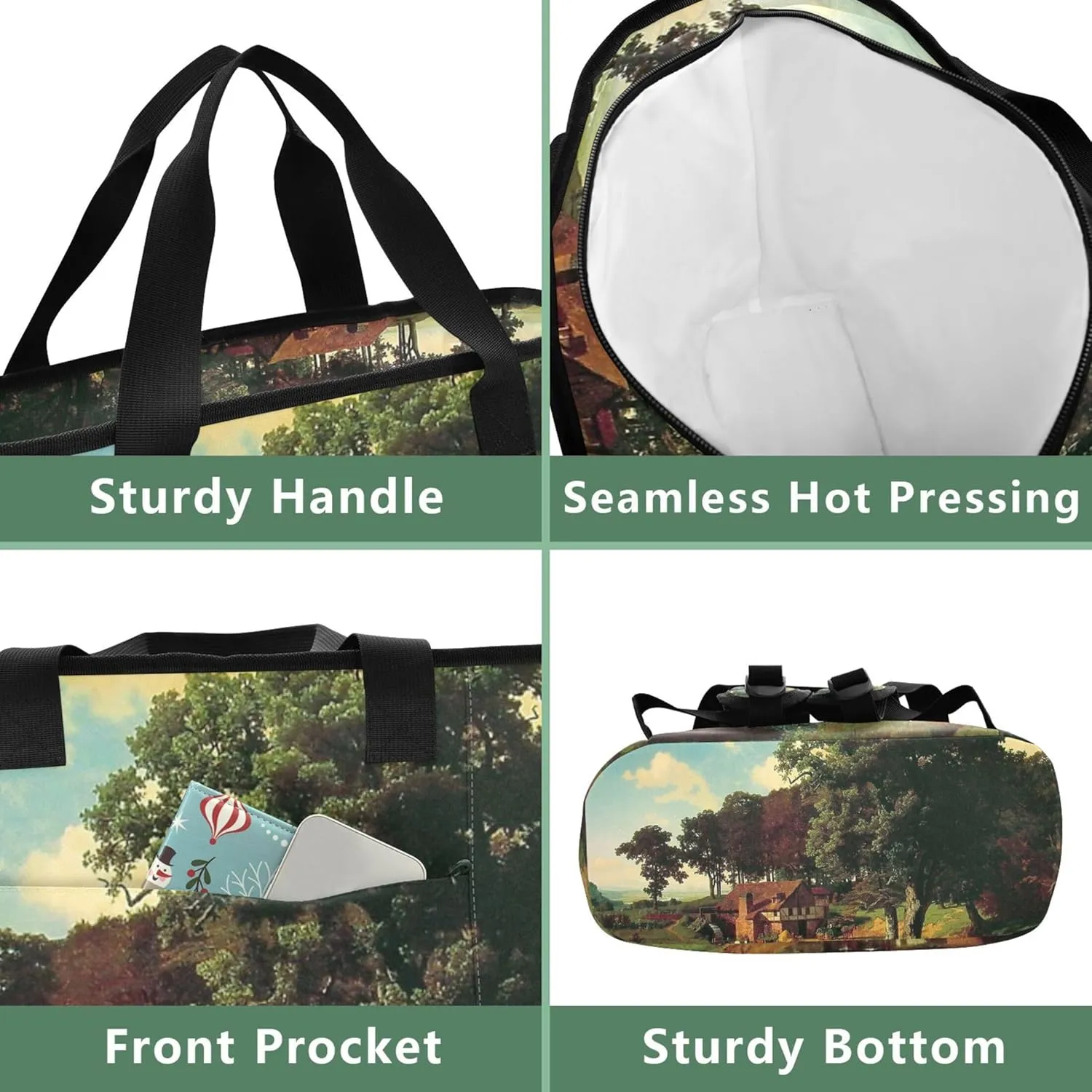 Albert Bierstadt Rustic Mill Painting Cooler Bags 36 Cans Insulated Beach Cooler Bag Cooling Bookbag for Women Travel