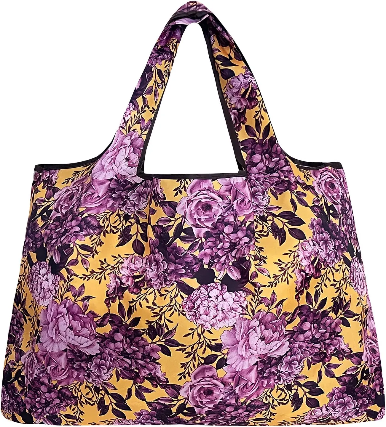 alldyrew Large Foldable Tote Nylon Reusable Grocery Bag, 3 Pack