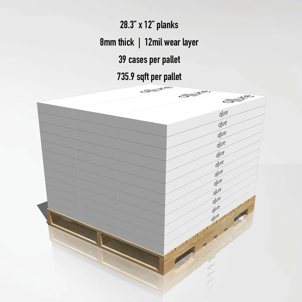 Allure 12" x 28" x 8mm, 12mil Luxury Vinyl, 45 Degree Chevron Flooring, Peach Crisp Pine Look, Embossed, Waterproof, Full Pallet, 39 Boxes (735.9 sqft), 8 planksbox, 18.87 sqft/Box