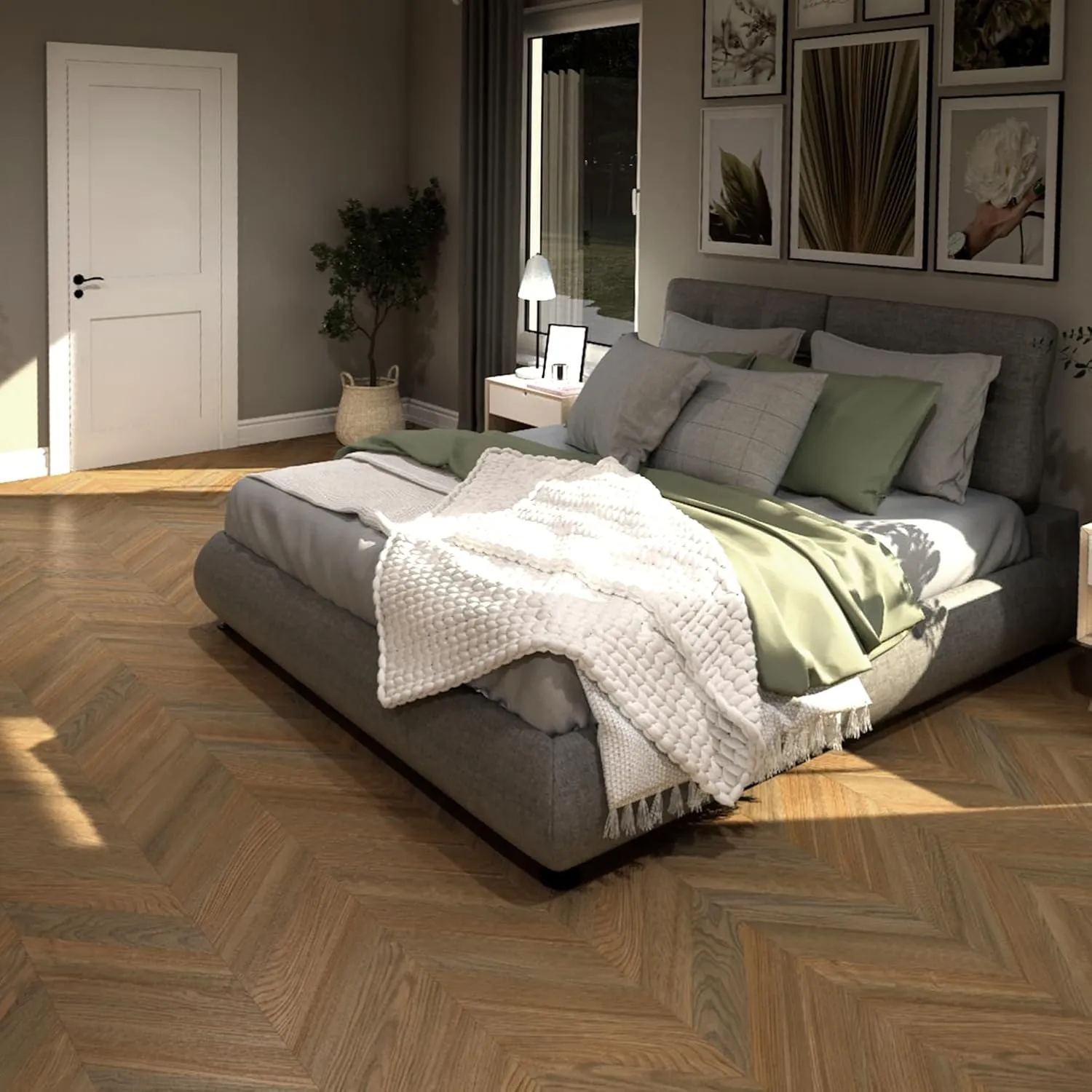 Allure 12" x 28" x 8mm, 12mil Luxury Vinyl, 45 Degree Chevron Flooring, Peach Crisp Pine Look, Embossed, Waterproof, Full Pallet, 39 Boxes (735.9 sqft), 8 planksbox, 18.87 sqft/Box