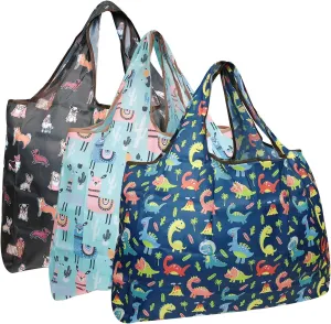 allydrew Eco-Friendly Large Nylon Reusable Shopping Bags (Set of 3)