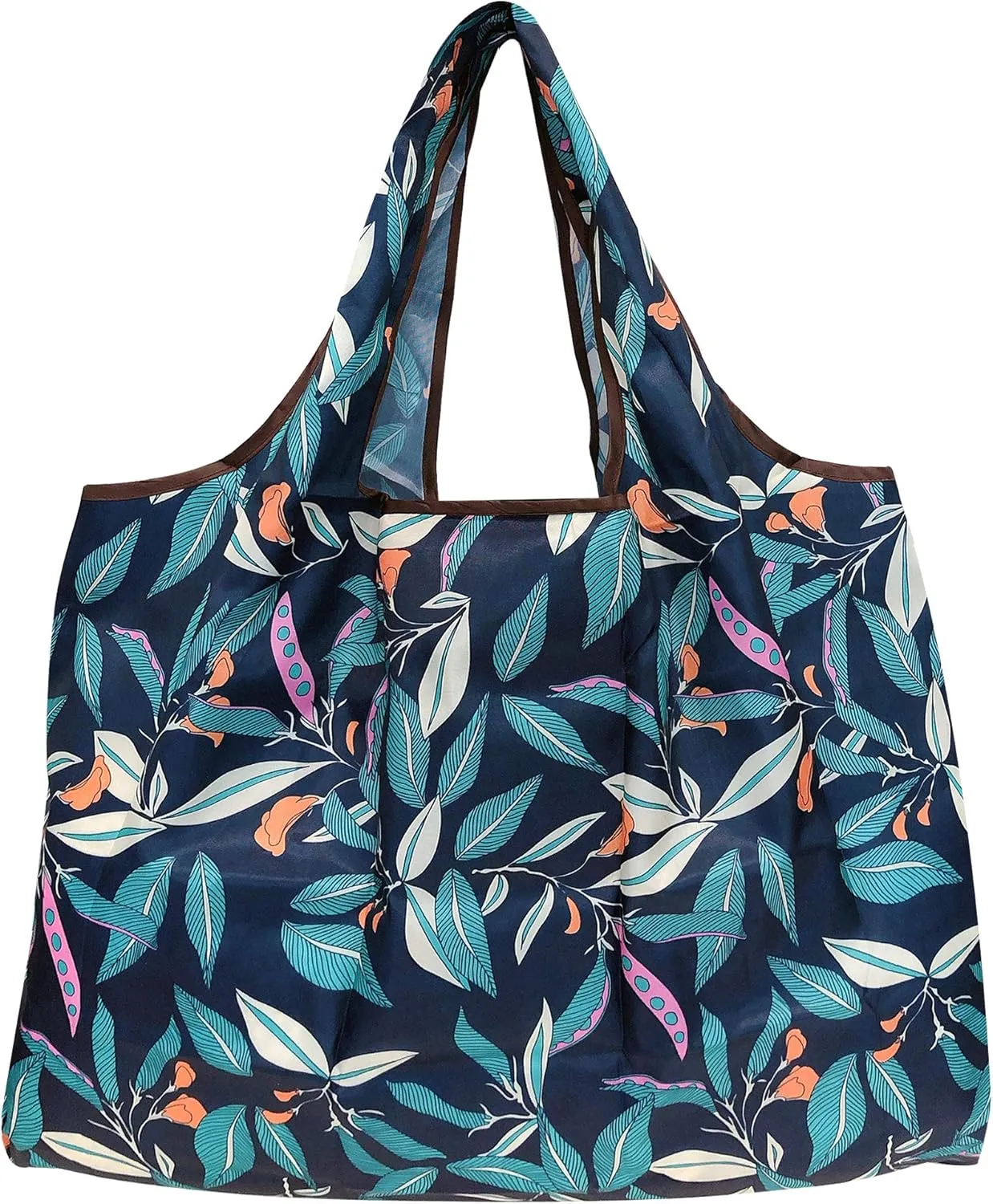 allydrew Large Foldable Tote Nylon Reusable Grocery Bags, 5 Pack
