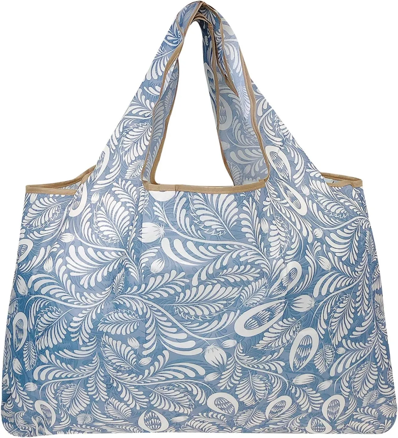 allydrew Large Foldable Tote Nylon Reusable Grocery Bags, 5 Pack