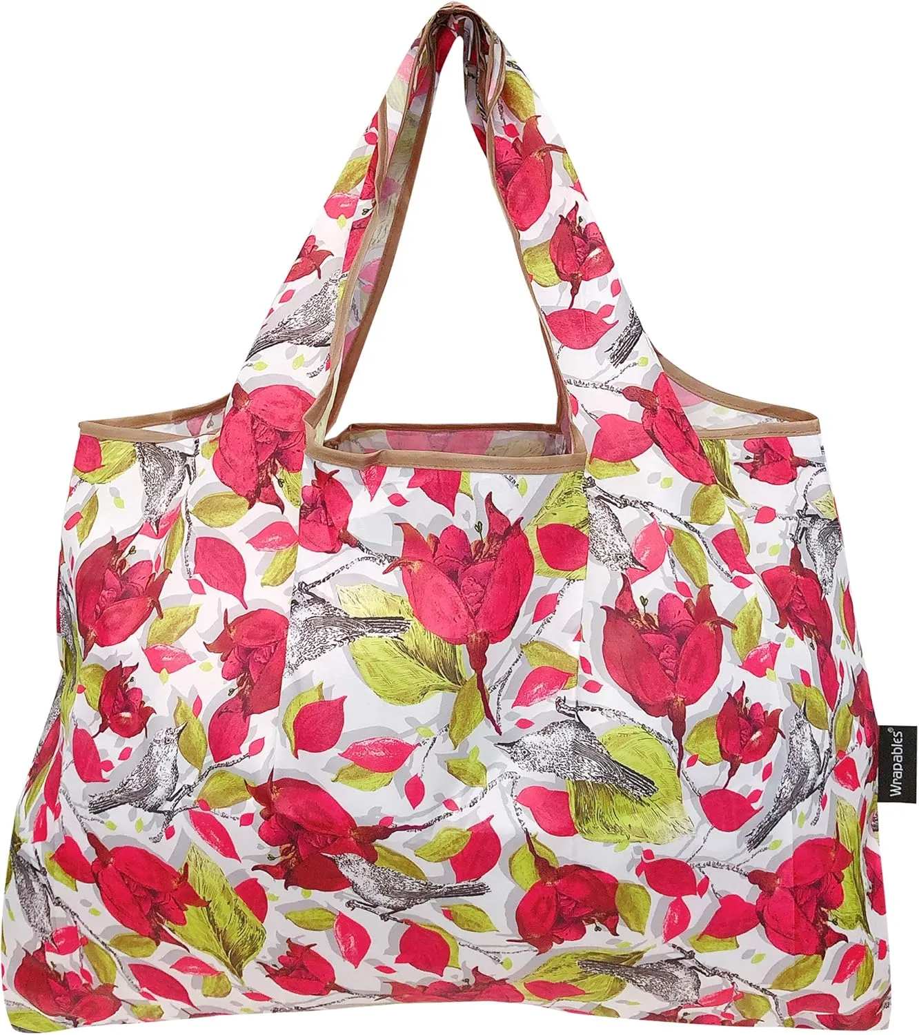 allydrew Large Foldable Tote Nylon Reusable Grocery Bags, 5 Pack