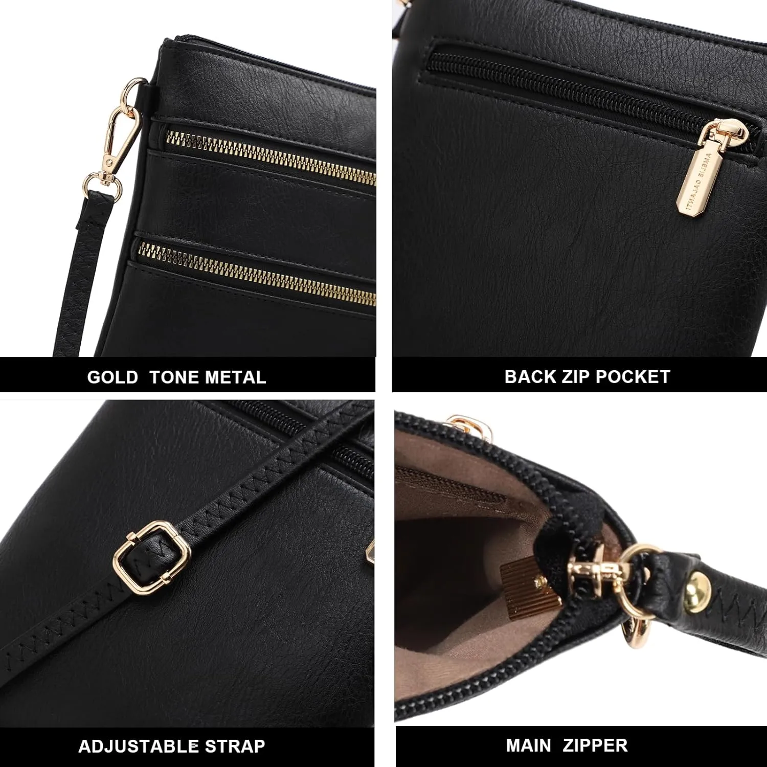 AMELIE GALANTI womens small crossbody strap handbag bag,Soft Leather Fabric Delicate Durable Fashion Design