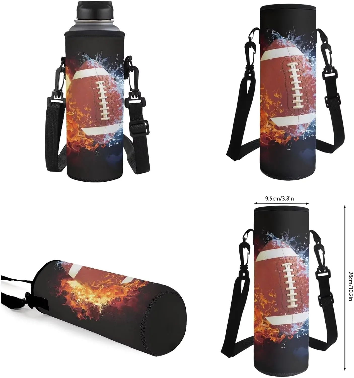 Americal Football Backpack Set of 4 Sports Backpack 17 in Black Boy Backpack Cool Design Casual Daypack School Bookbags for Kids' Backpack with Lunch Bag and Pencil Case