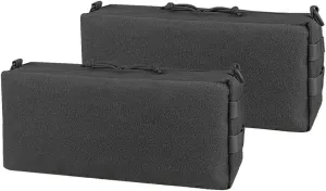 AMYIPO Tactical Pouch Molle Admin Utility Pouches Multi-Purpose Large Capacity Increment Pouch Attachment Military Pocket Tool Holder Short Trips Bag (Black (2pcs))
