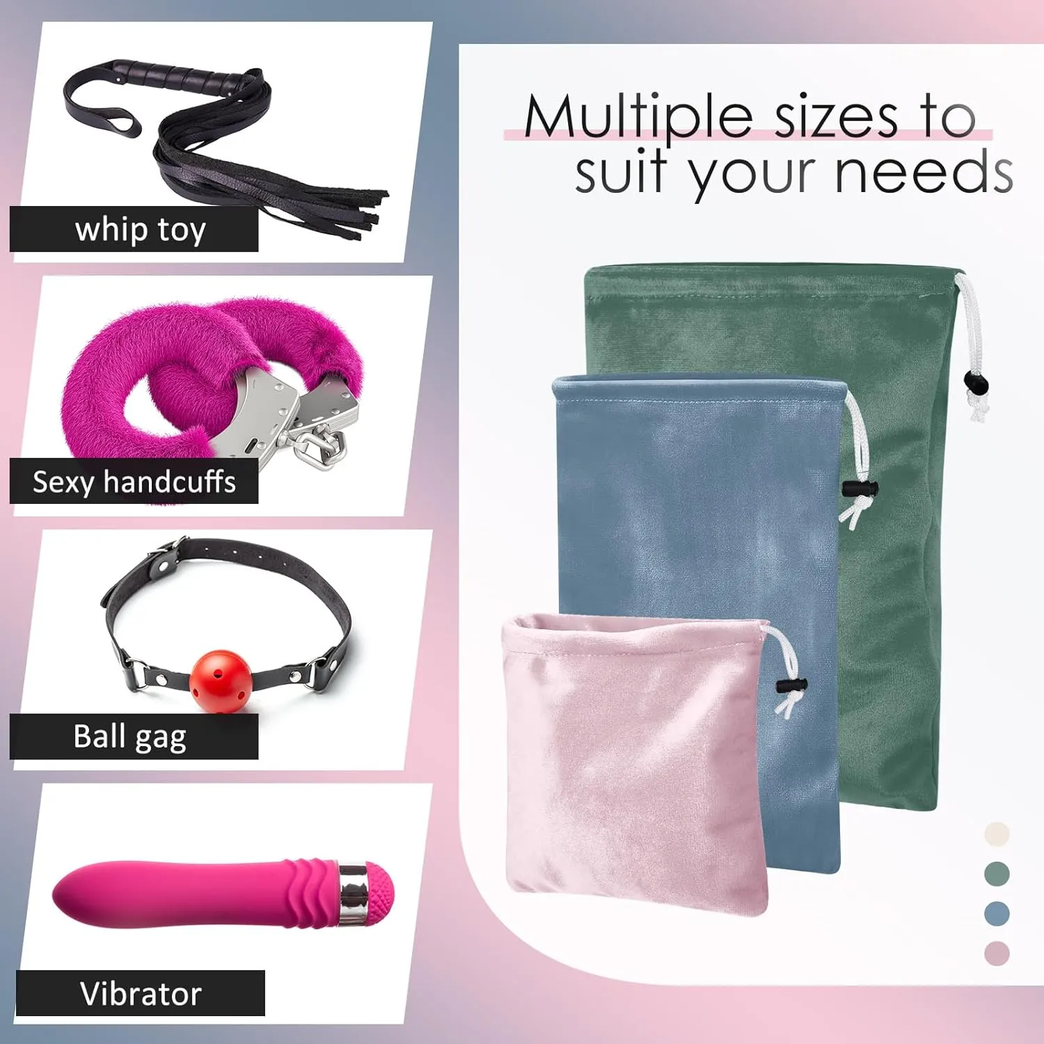 Amylove 9 Pcs Satin Game Toy Storage Bag Silk Drawstring Bags Gift Bags Pouches for Lightweight Toys Organizer Stuff Sack Foldable Travel Pouch for Women, 3 Sizes(Pink, Green, Blue)