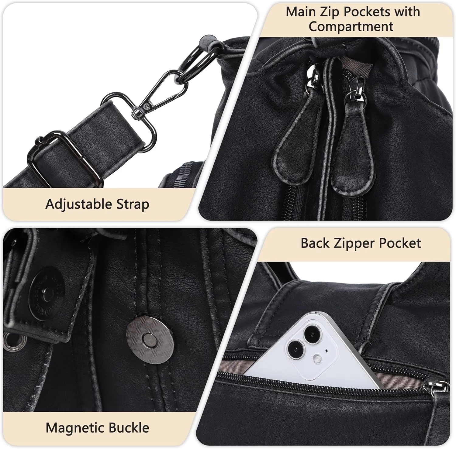 Angel Kiss Hobo Bags for Women Vegan Leather Shoulder Purses and Handbags Ladies Roomy Tote Bags Purse with Crossbody Strap