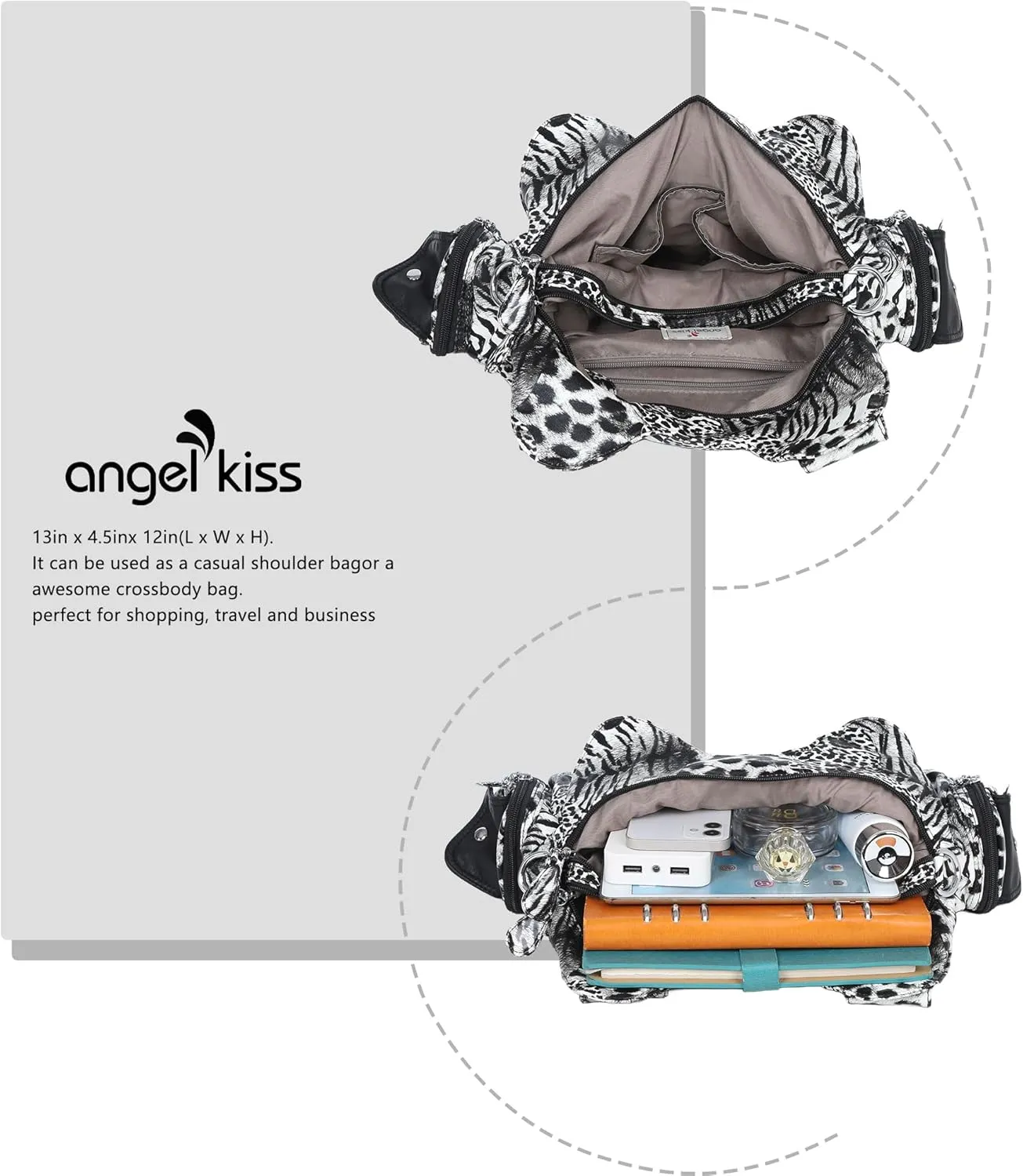 Angel Kiss Purses for Women Soft PU Leather Large Hobo Bags for Women Shoulder Bag
