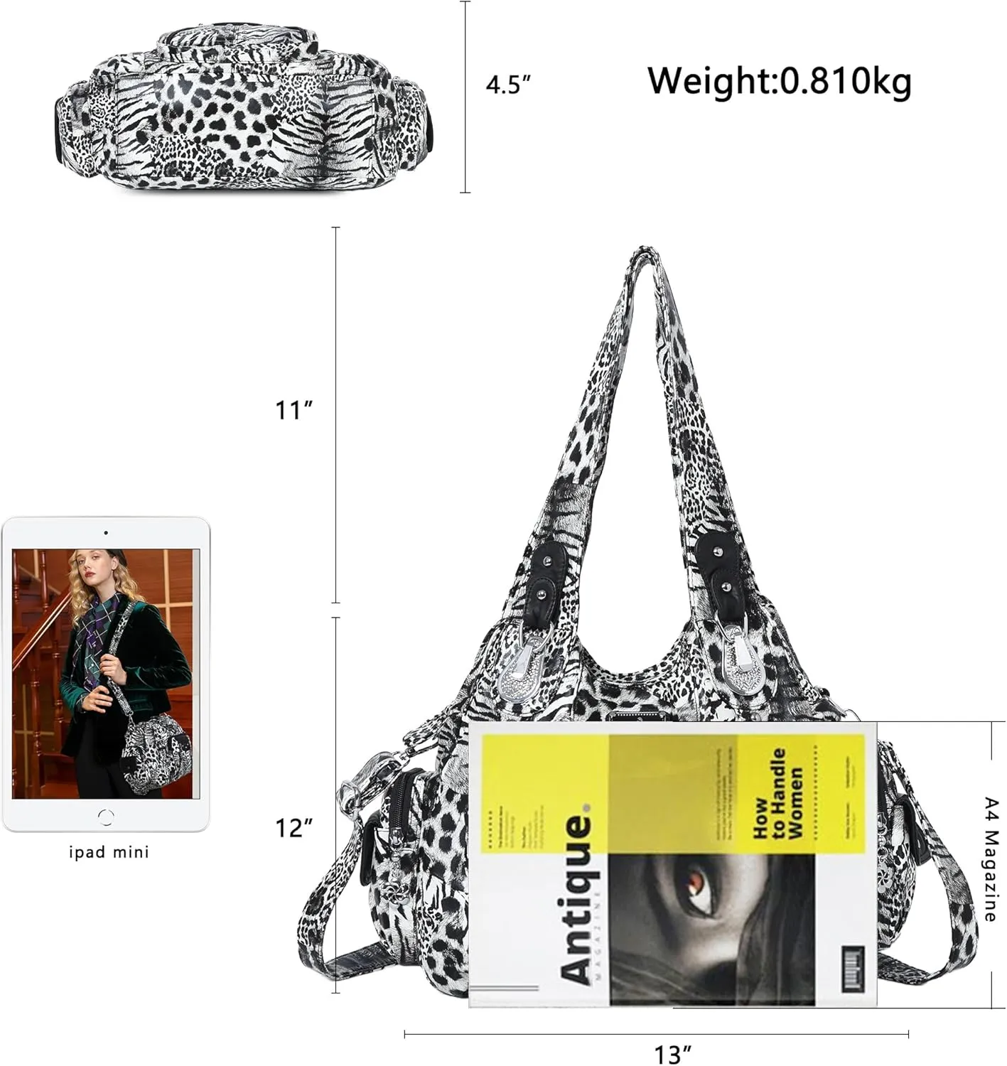 Angel Kiss Purses for Women Soft PU Leather Large Hobo Bags for Women Shoulder Bag