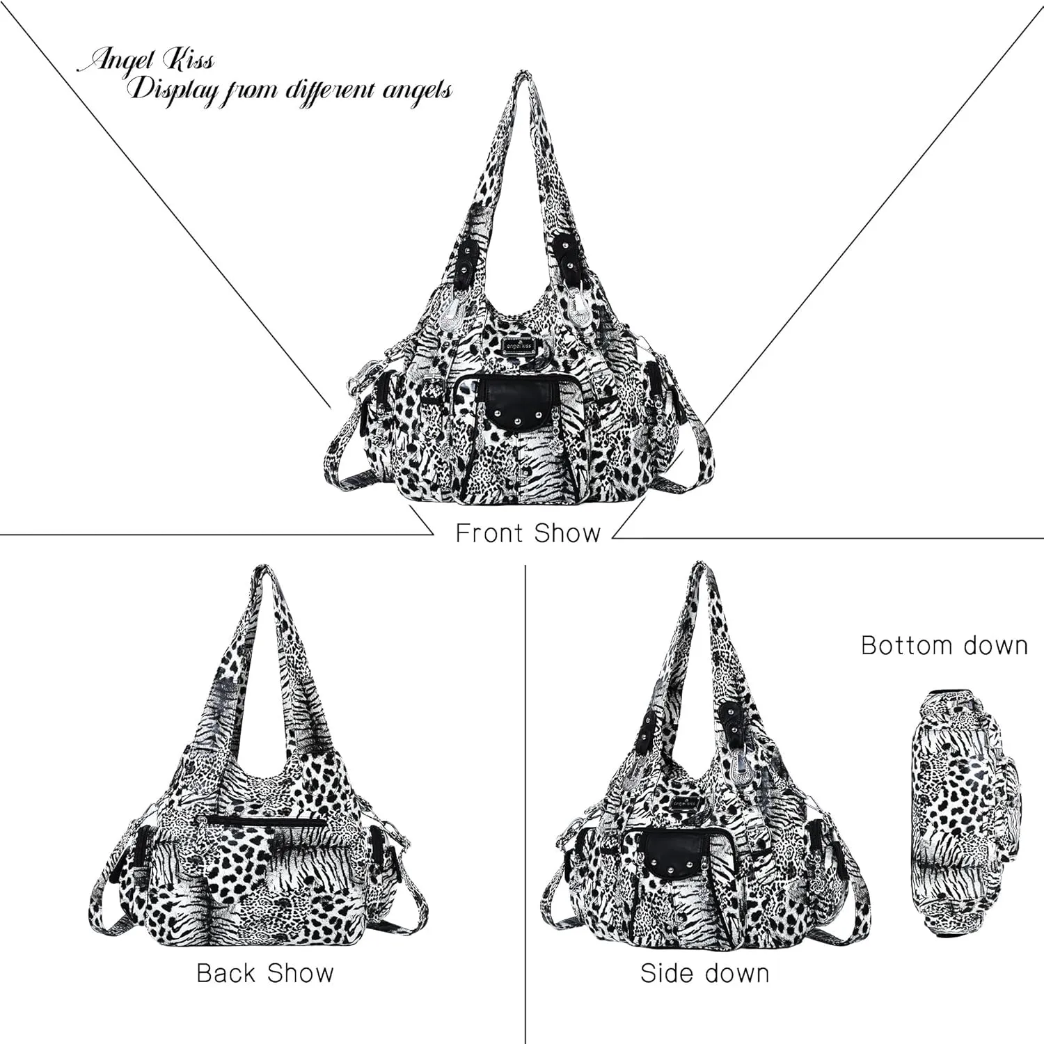 Angel Kiss Purses for Women Soft PU Leather Large Hobo Bags for Women Shoulder Bag