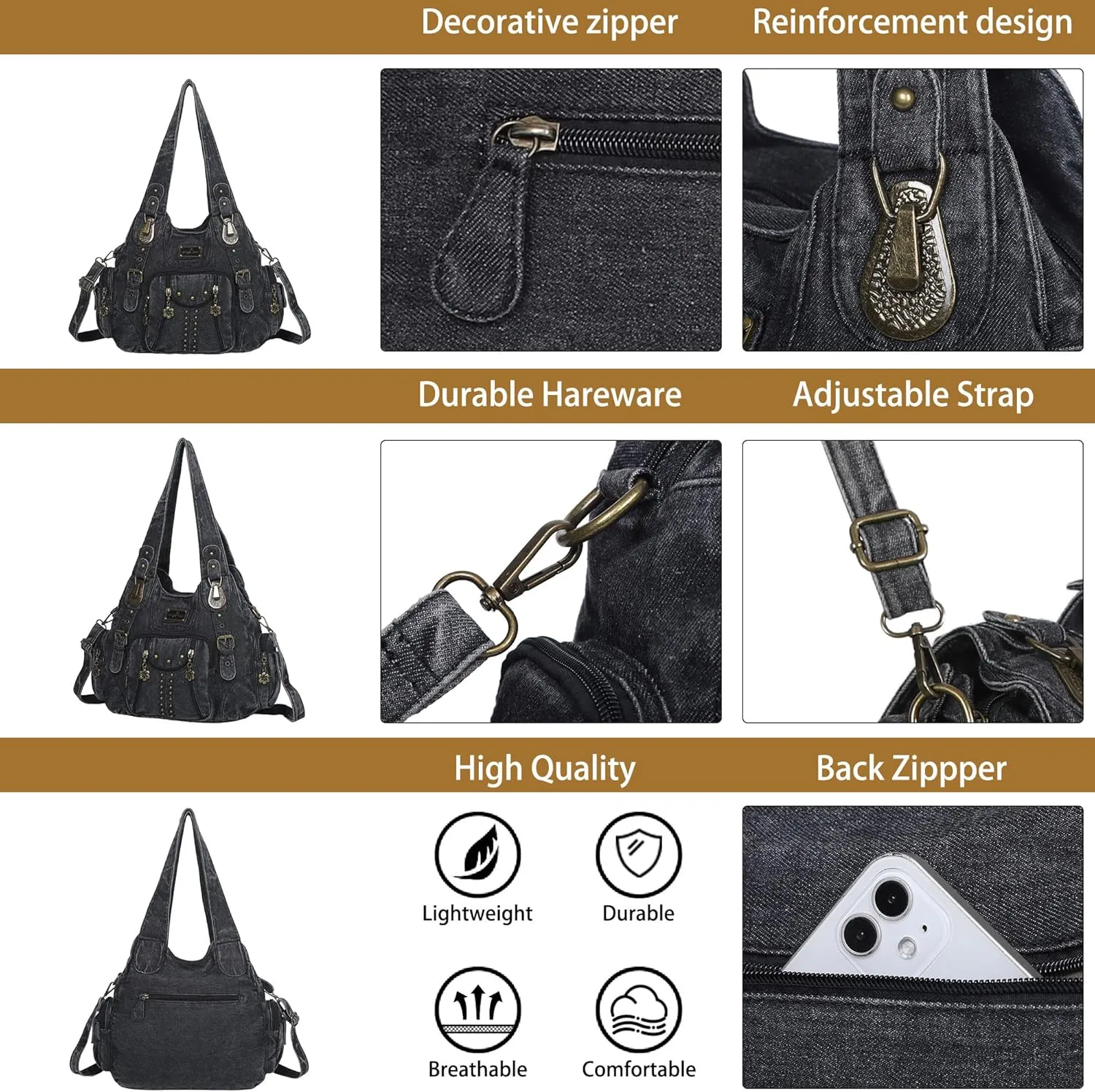 Angel Kiss Purses for Women Soft PU Leather Large Hobo Bags for Women Shoulder Bag