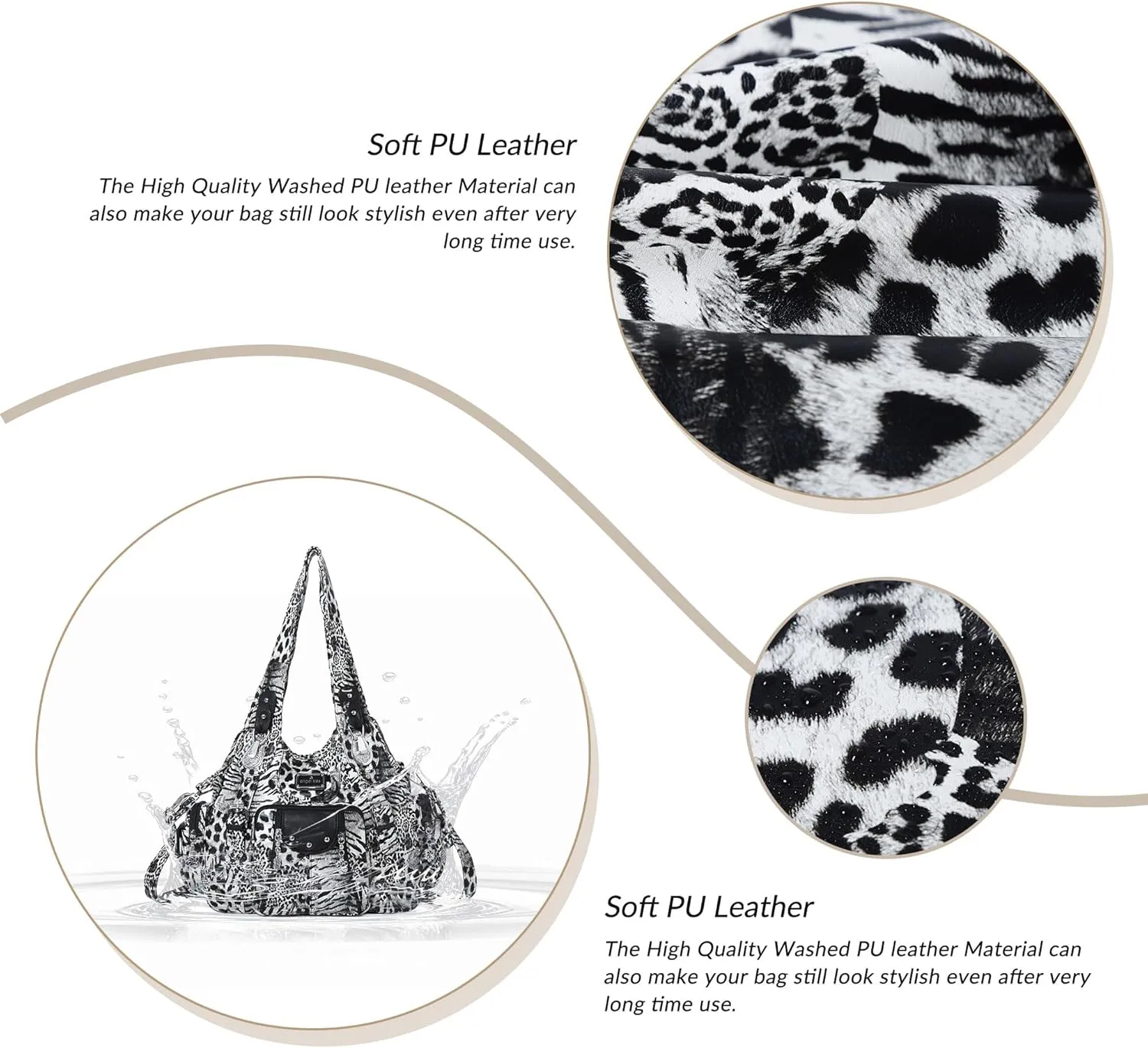 Angel Kiss Purses for Women Soft PU Leather Large Hobo Bags for Women Shoulder Bag