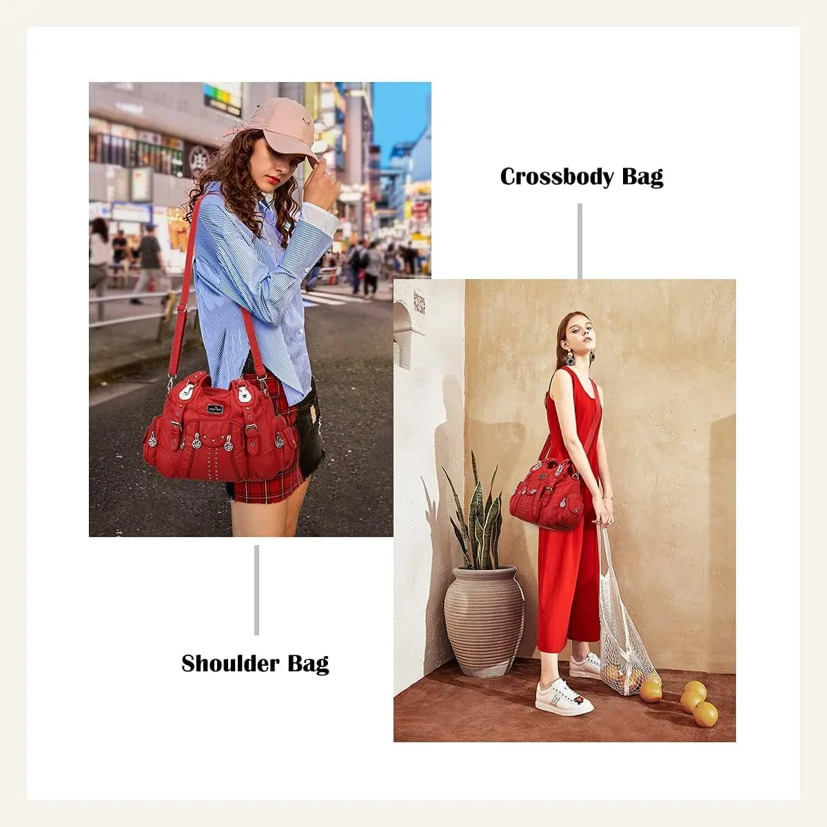 Angel Kiss Purses for Women Soft PU Leather Large Hobo Bags for Women Shoulder Bag