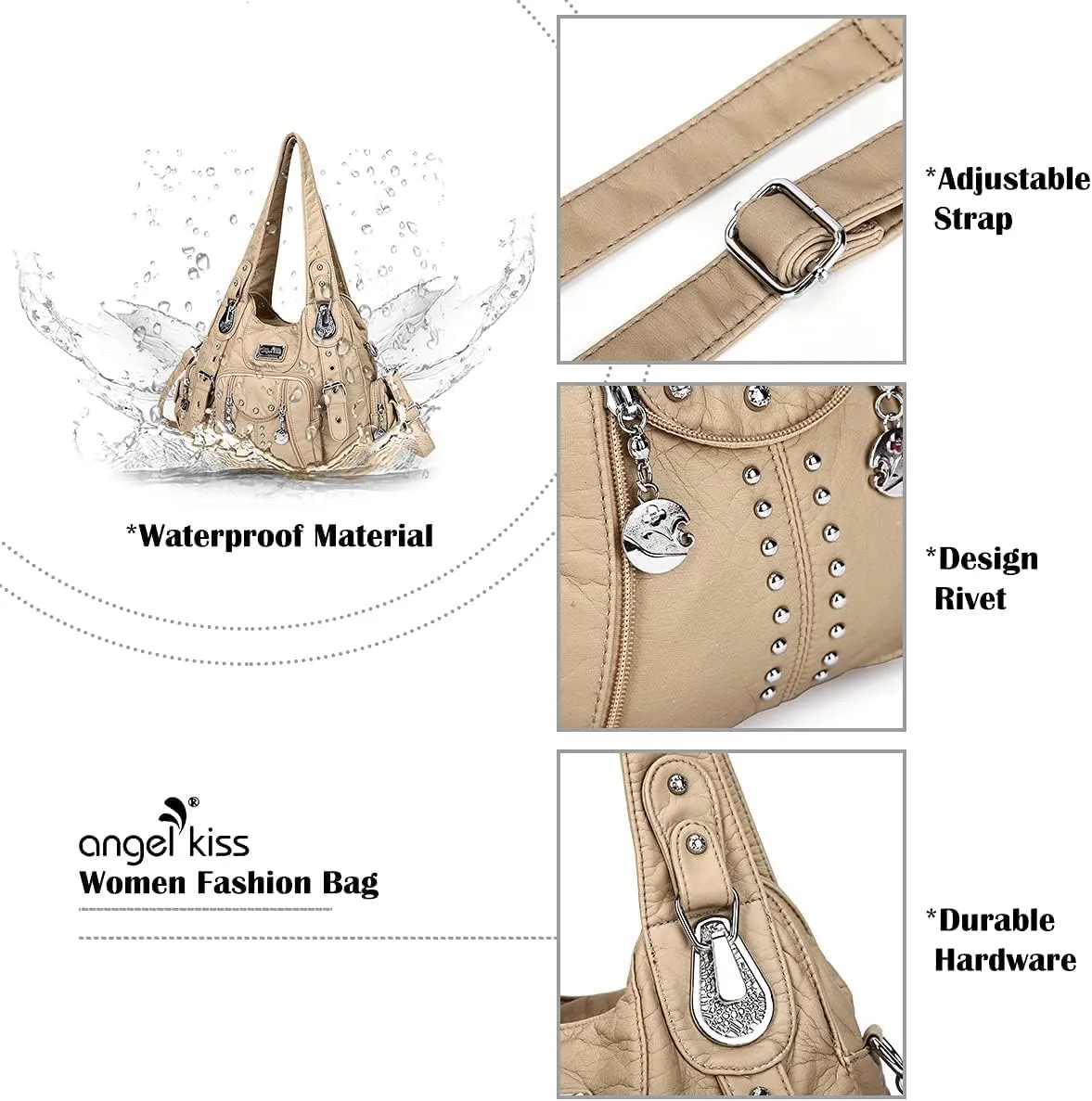 Angel Kiss Purses for Women Soft PU Leather Large Hobo Bags for Women Shoulder Bag