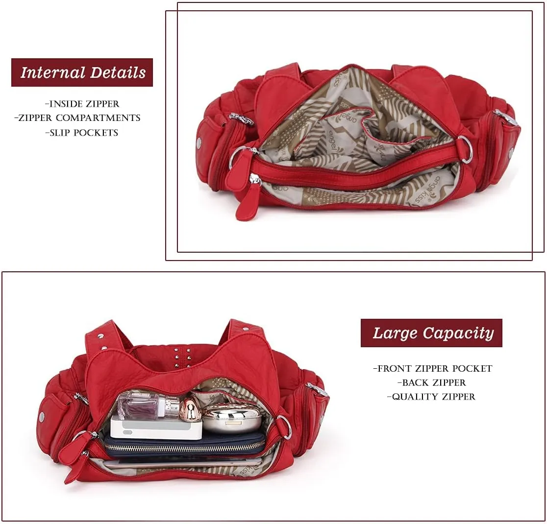 Angel Kiss Purses for Women Soft PU Leather Large Hobo Bags for Women Shoulder Bag