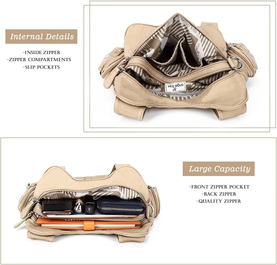 Angel Kiss Purses for Women Soft PU Leather Large Hobo Bags for Women Shoulder Bag