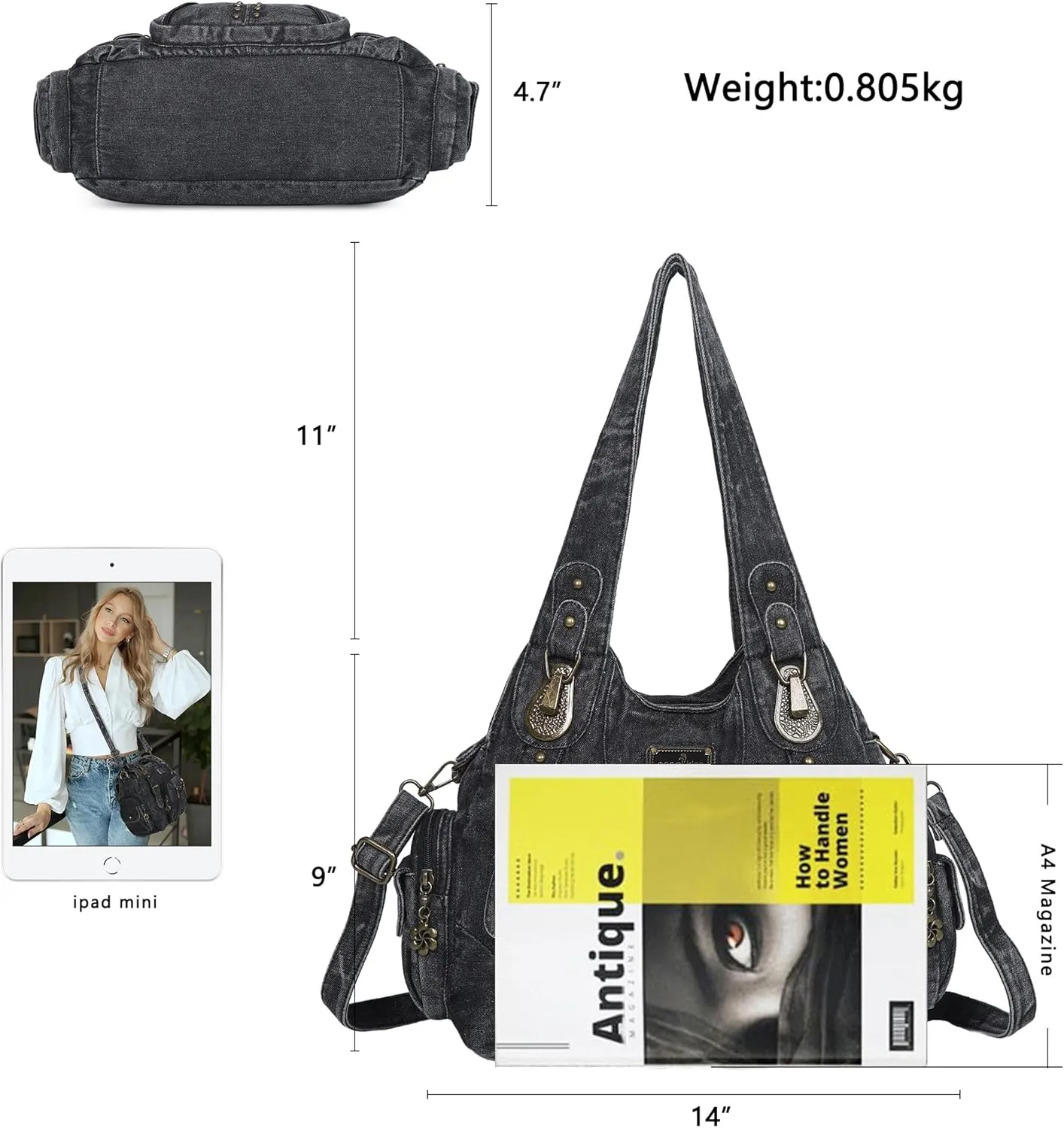 Angel Kiss Purses for Women Soft PU Leather Large Hobo Bags for Women Shoulder Bag
