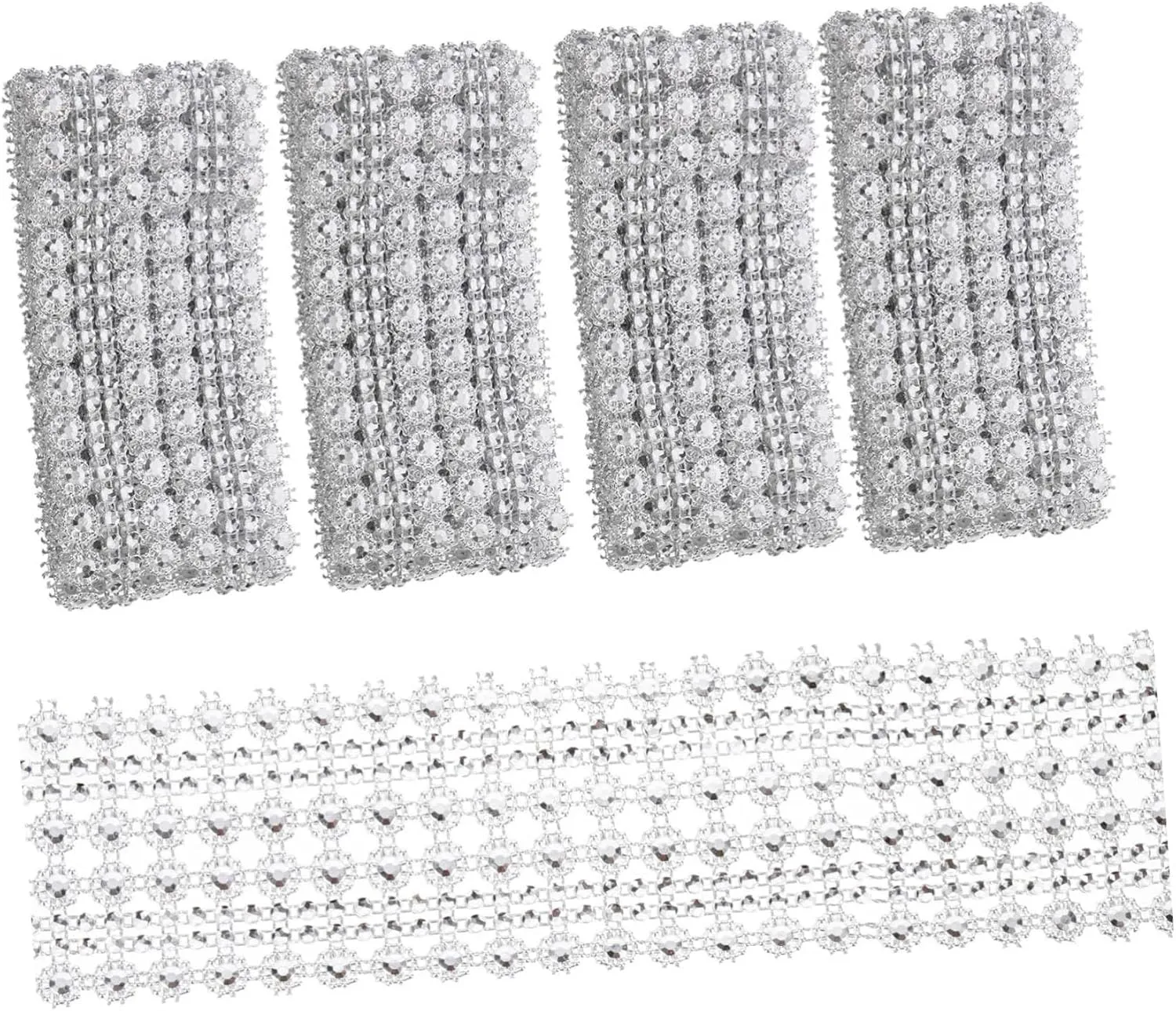 Angoily 4Pcs Sunflower Beaded Costume Trim Row Decorative Craft Trim for Clothing Supplies Wedding and Party Decorations Multi Function Clothes Accessory