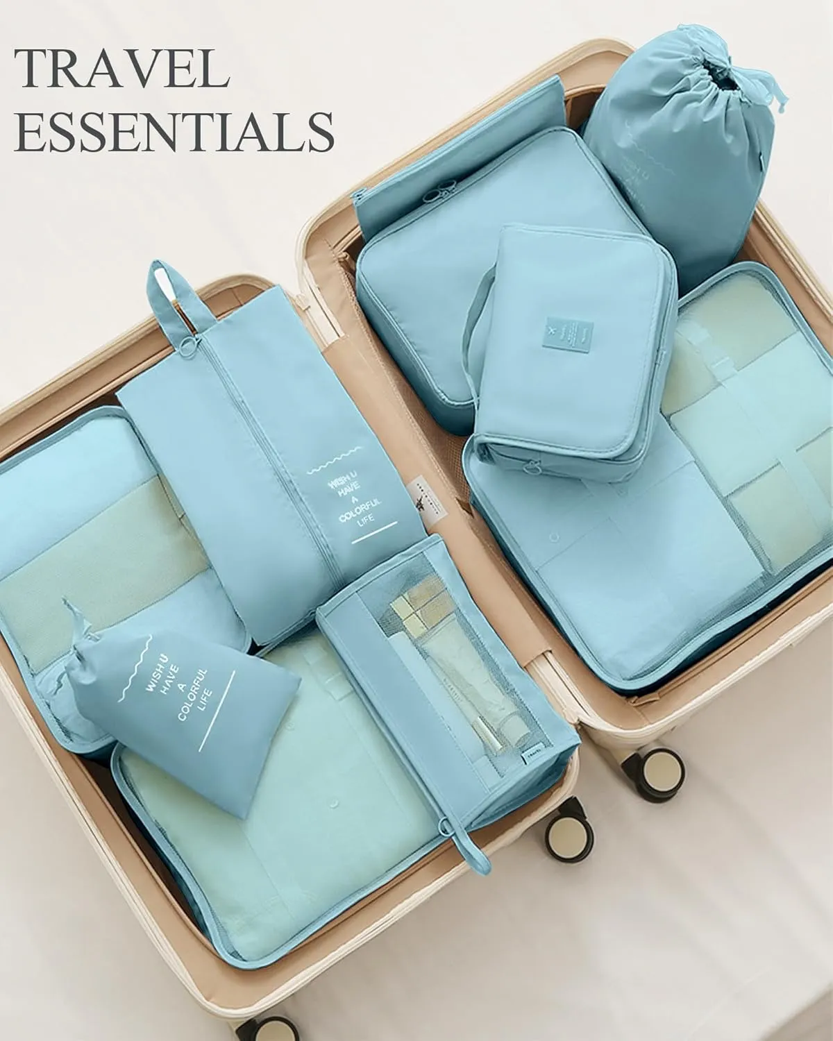 Anjing Packing Cubes 10/11 PCS Travel Luggage Organizers, Travel Essentials, Waterproof Packing Organisers, Luggage Organizer Bags