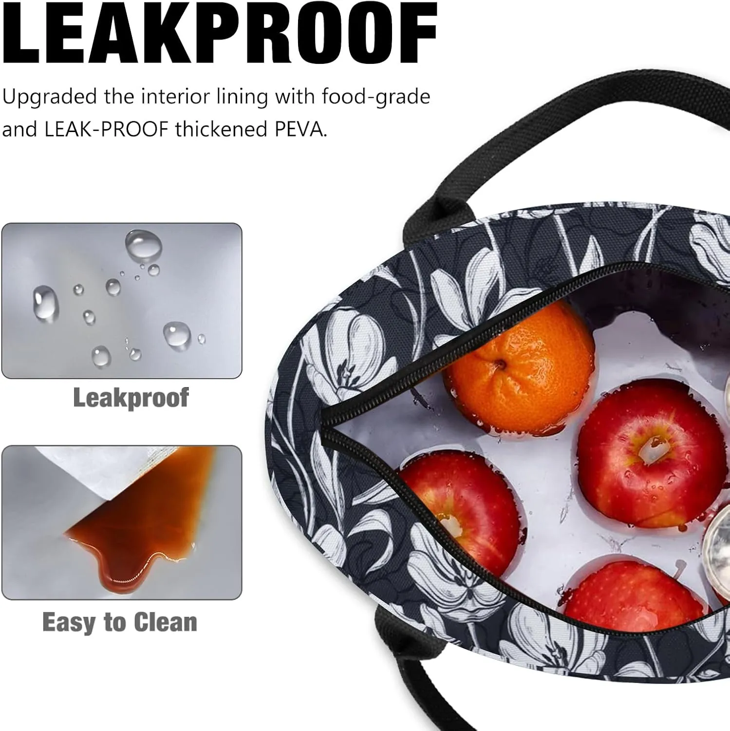 Aosbos Lunch Bag Women - Leakproof Insulated Lunch Bags for Adult Lunch Box for Women Lunch Tote Bag Lunch Cooler Bags Lunchbox Bag, Loncheras Para Mujer for Work Travel Picnic Gym, Tulip